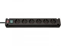 Brennenstuhl 1150650316 power uitbreiding 3 m 6 AC-uitgang(en) Binnen Zwart