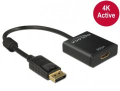 DeLOCK kabel adapter: Adapter Displayport 1.2 male > HDMI female 4K Passive black 